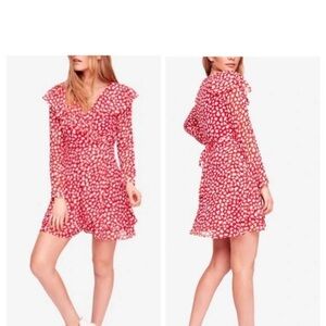 Free People red flowy wrap dress S.
